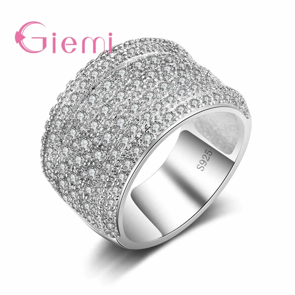 Hot Sale Wide Ring Wholesale Original 925 Sterling Silver Brand Jewelry Fashion Crystal Bague for Women Wedding
Hot Sale Wide Ring Wholesale Original 925 Sterling Silver Brand Jewelry Fashion Crystal Bague for Women Wedding