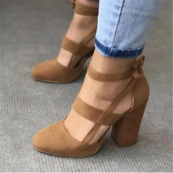 Plus Size Female Ankle Strap High Heels Flock Gladiator Shoes Lace Up Thick Heel Fashion Hollow Women Party Wedding Pumps f042
Plus Size Female Ankle Strap High Heels Flock Gladiator Shoes Lace Up Thick Heel Fashion Hollow Women Party Wedding Pumps f042