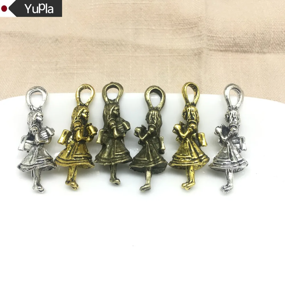 High Quality 10pieces/lot Metel Antique Silver Plated Alice In Wonderland Charms Fit DIY Jewelry Making, Alice pendant 11x32mm
High Quality 10pieces/lot Metel Antique Silver Plated Alice In Wonderland Charms Fit DIY Jewelry Making, Alice pendant 11x32mm
