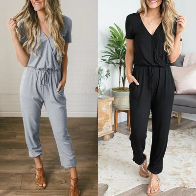 New 2019 Female Casual Jumpsuit Summer Solid Womens Long Jumpsuit Black Gray Pants Overalls Body Femme Rompers
New 2019 Female Casual Jumpsuit Summer Solid Womens Long Jumpsuit Black Gray Pants Overalls Body Femme Rompers