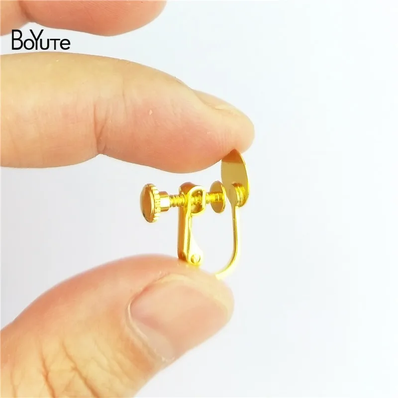 BoYuTe 10PCS 5 Colors Metal Brass 1417MM Clip Earrings with 8MM Base Diy Earrings Jewelry Parts Accessories (4)