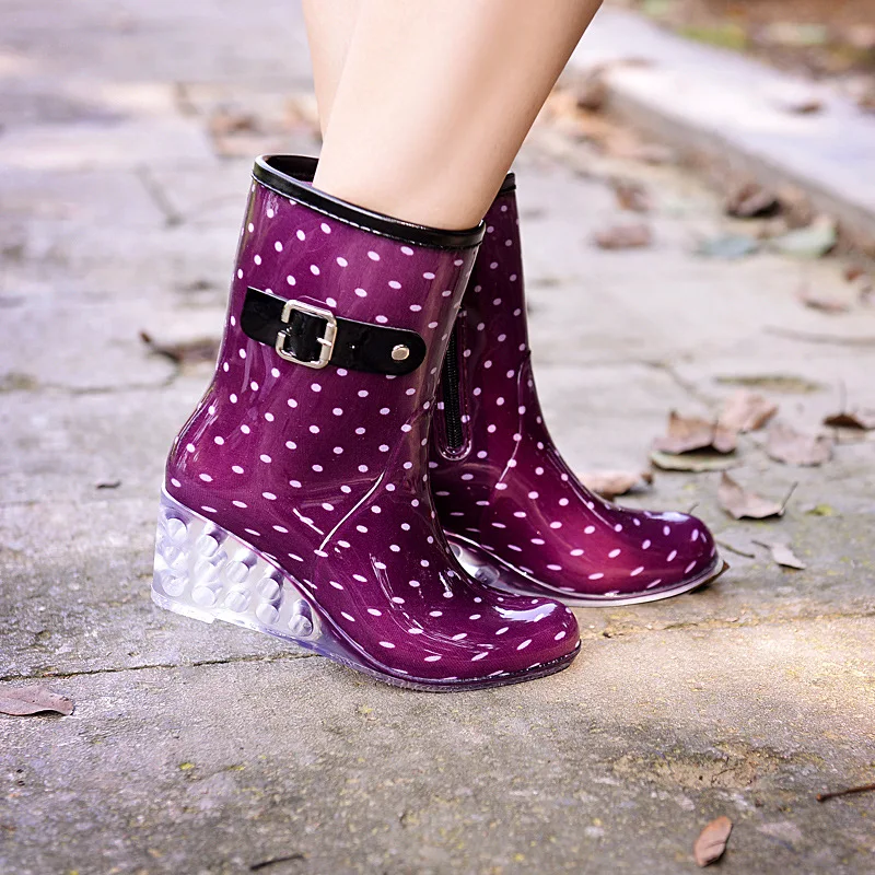 New Ladies Walking Waterproof wedges fashion spring Breathable Ankle Martins shoes Woman Rubber Non-slip High heel Rain boots
New Ladies Walking Waterproof wedges fashion spring Breathable Ankle Martins shoes Woman Rubber Non-slip High heel Rain boots