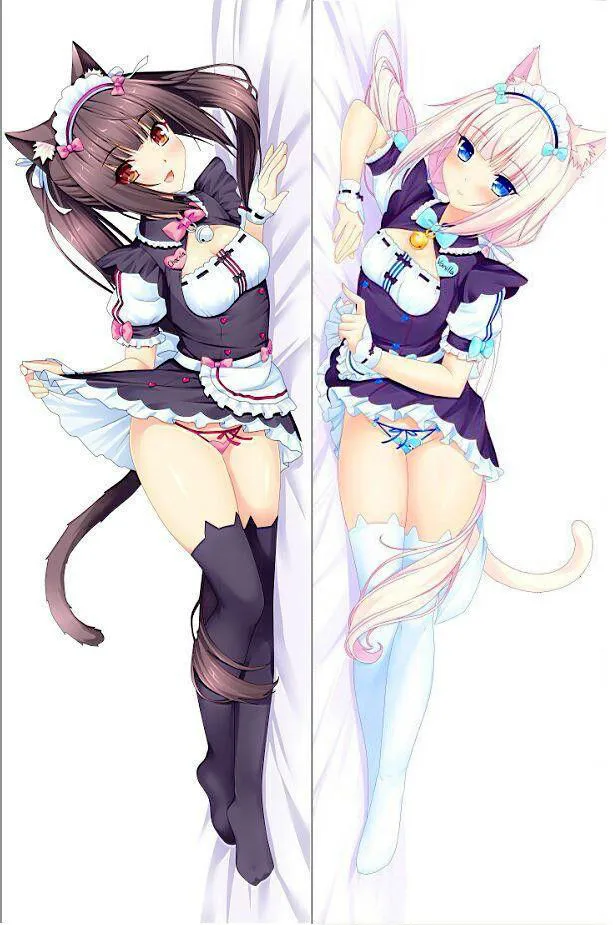 Чехол для подушки в стиле японского аниме chocola ваниль Neko Para Otaku обнимающая Подушка