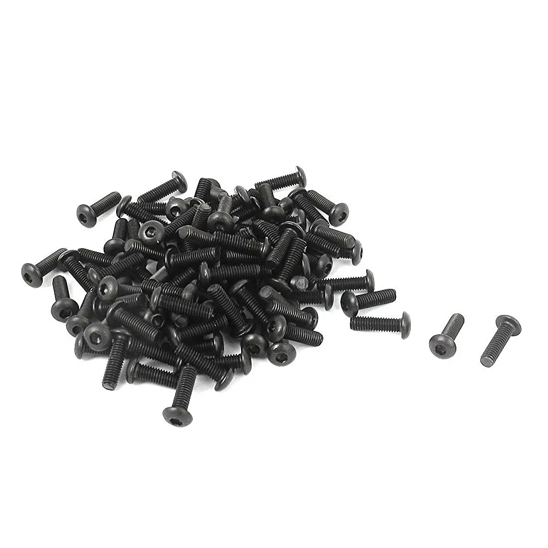 M3 x 10mm 10.9 Alloy Steel Hex Socket Button Head Screws Black 100 Pcs