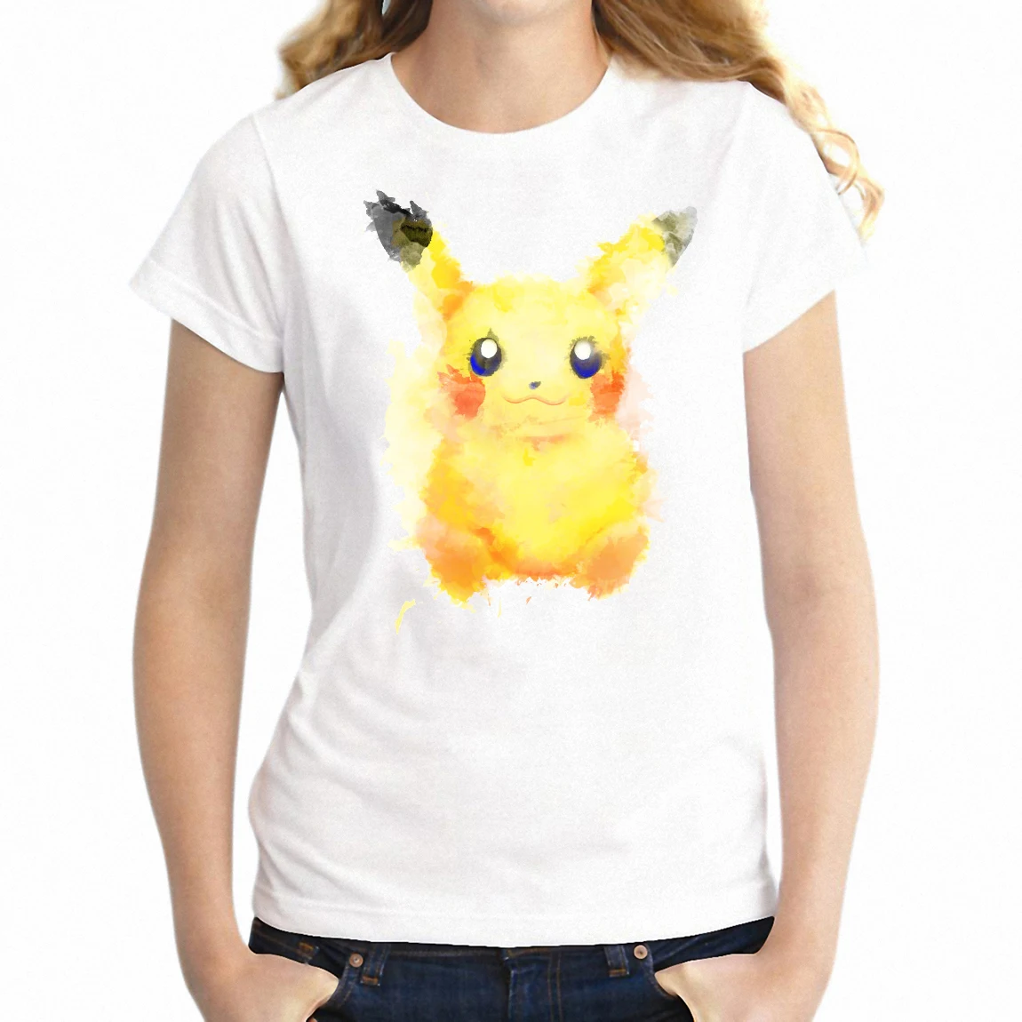 Women's T Shirt Lightening Type Starter Pika Watercolor Pop Culture Awesome Artwork Girl's Printed Tee
Women's T Shirt Lightening Type Starter Pika Watercolor Pop Culture Awesome Artwork Girl's Printed Tee