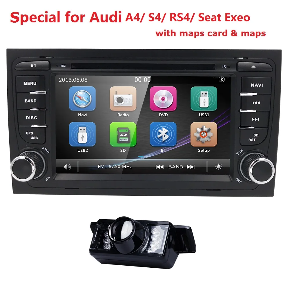 

7"Capacitive Touch Screen Car DVD Player for Audi A4 (2002-2008) Audi S4/RS4/8E/8F/B9/B7 GPS BT DAB SD Radio RDS Canbus Map DVBT