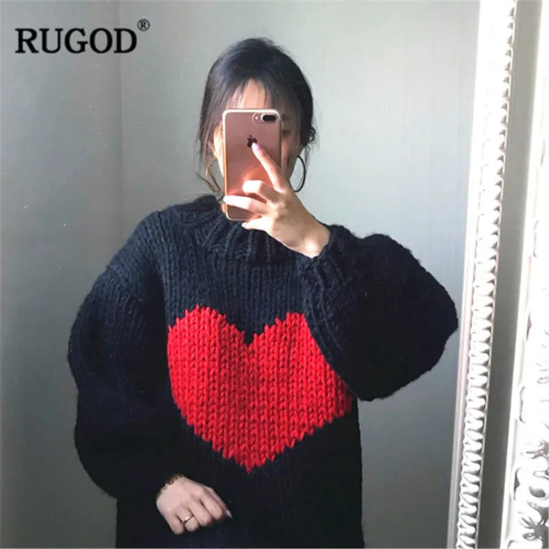 RUGOD 2018 New Fashion O-Neck Women Pullovers Heart Knitted Autumn Winter Clothes Long Casual Women Sweaters pull femme hiver
RUGOD 2018 New Fashion O-Neck Women Pullovers Heart Knitted Autumn Winter Clothes Long Casual Women Sweaters pull femme hiver