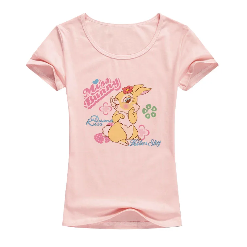 2017 cartoon rabbit lovely bunny t shirt women kawaii tops summer cool shirts Brand fashion breathable shirts cheap sale A14 18