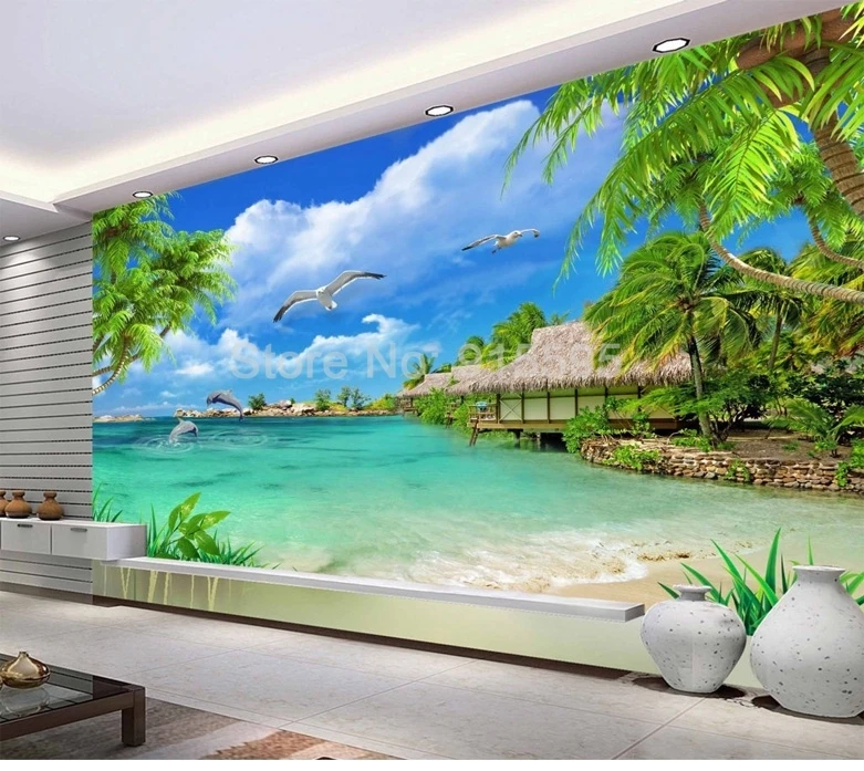 Custom Beach Scenery Starfish Blue Sky 3D Photo Background Computer Printed Living Room TV Photography Backdrop Mural Wallpaper Custom Beach Scenery Starfish Blue Sky 3D Photo Background Computer Printed Living Room TV Photography Backdrop Mural Wallpaper