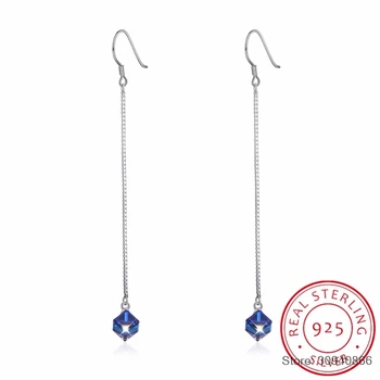 SMTCAT Crystals From Long Chain Cube Beads Drop Earrings S925 Sterling Silver Piercing Women Fine Jewelry
SMTCAT Crystals From Long Chain Cube Beads Drop Earrings S925 Sterling Silver Piercing Women Fine Jewelry