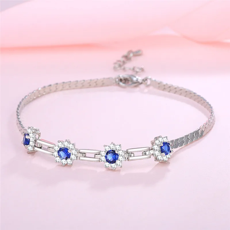 Blue Bright Flower And 8 Shape With Round Glass Stone Pretty Bracelets For Best Friends Plated White Gold Bangles Accessories
Blue Bright Flower And 8 Shape With Round Glass Stone Pretty Bracelets For Best Friends Plated White Gold Bangles Accessories