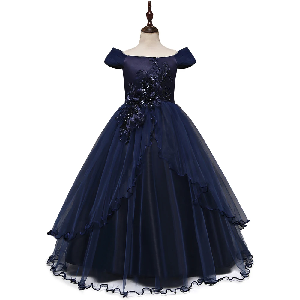 Flower Girl Dresses For Wedding Party 2019 New Tule Teen Princess Dress Children Evening Clothing Formal Pageant Kids Prom Gowns (3)