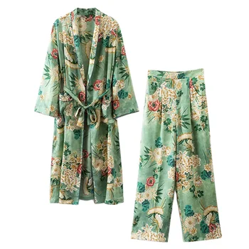 Set Female 2018 Summer New Japanese Temperament Fashion Long Kimono + High Waist Wide Leg Pants Elegant Thin Set set set
Set Female 2018 Summer New Japanese Temperament Fashion Long Kimono + High Waist Wide Leg Pants Elegant Thin Set set set
