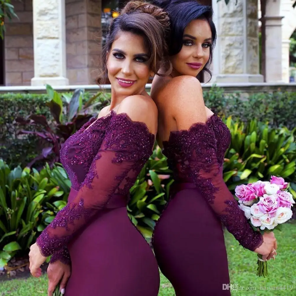 Sexy Lace Burgundy Bridesmaid Dresses 2019 Mermaid Long Sleeve Beaded Long Bridesmaid Dress Formal Maid Of Honor
Sexy Lace Burgundy Bridesmaid Dresses 2019 Mermaid Long Sleeve Beaded Long Bridesmaid Dress Formal Maid Of Honor