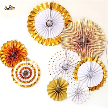 8pcs Gold Fancy Hanging Paper Fan Decorations Paper Pinwheels for Wedding Home Party Baby Shower Birthday Festival Carnival
8pcs Gold Fancy Hanging Paper Fan Decorations Paper Pinwheels for Wedding Home Party Baby Shower Birthday Festival Carnival