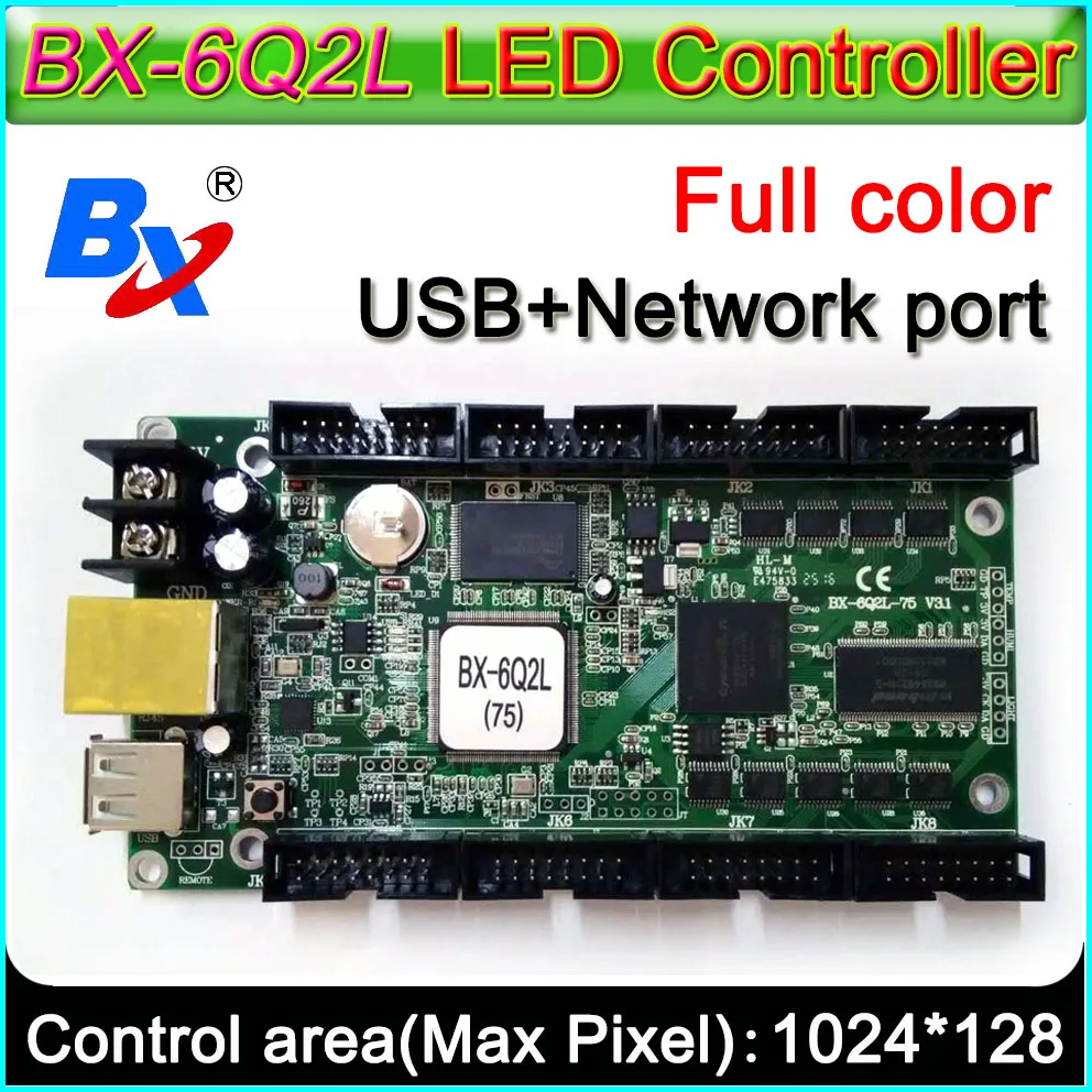 BX-6Q2L Asynchronous full-color LED display controller, Support U disk to send programs, Support AVI format video paly,
BX-6Q2L Asynchronous full-color LED display controller, Support U disk to send programs, Support AVI format video paly,