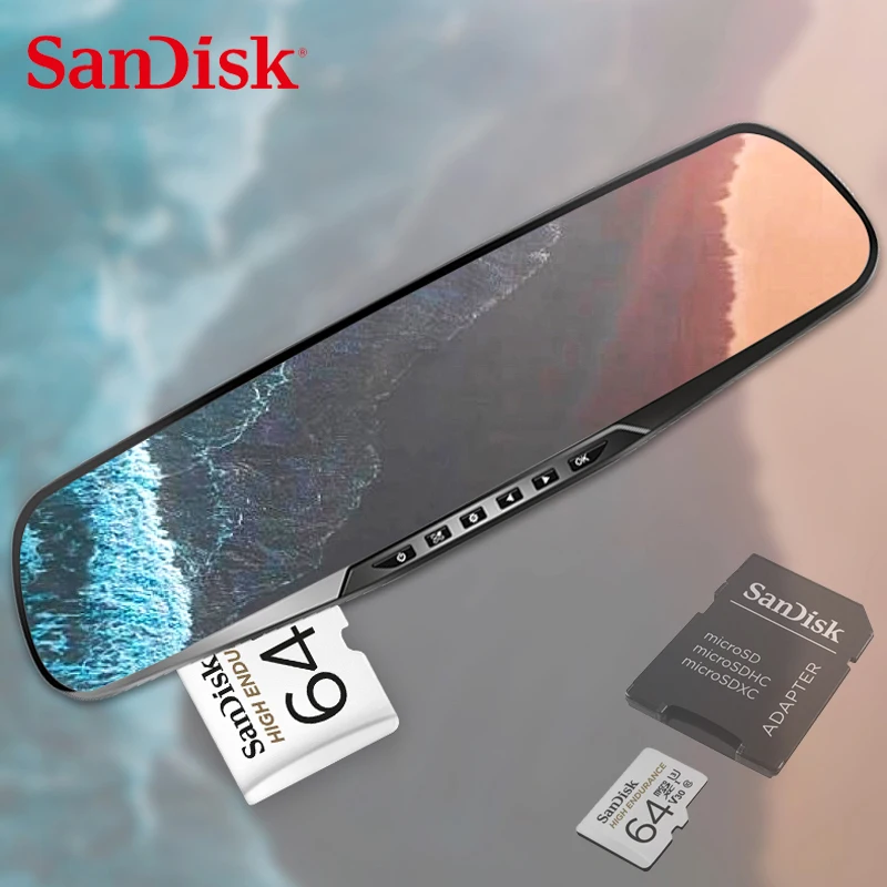 

SanDisk Memory Card High Endurance 32G 64G 128G 256G MicroSD Card Class10 up to 40MB/s TF Card for Video Monitoring U3 4K HD