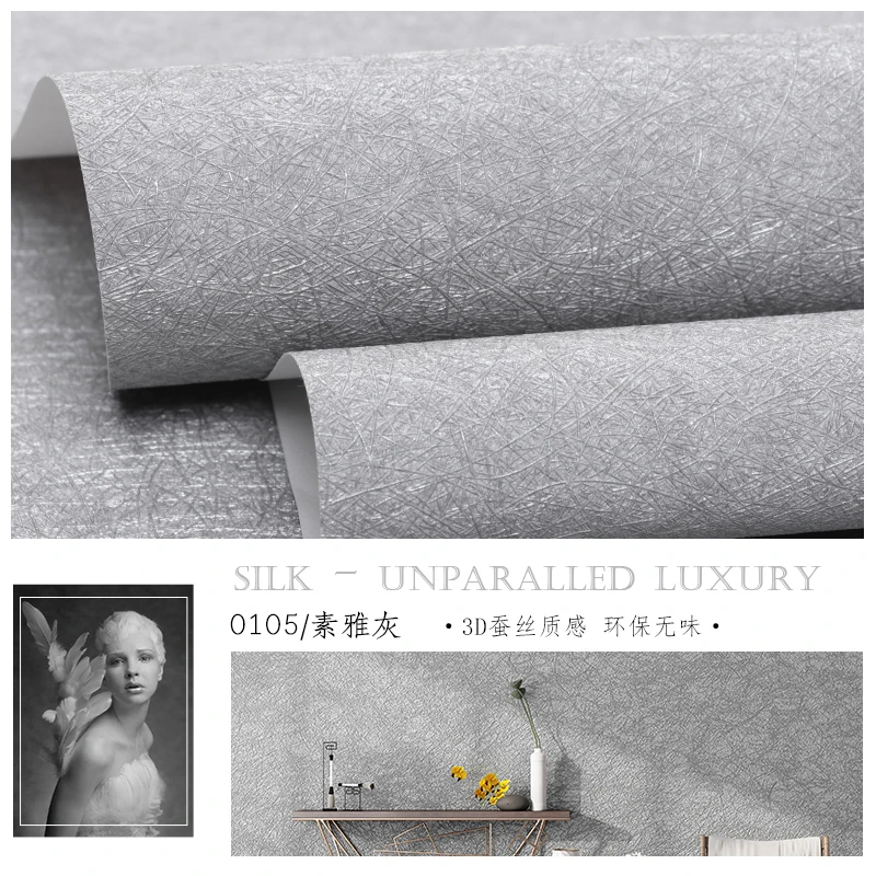 Modern Simple Silk Wallpaper Plain Pure Color Light Gray Wallpaper Waterproof in Nordic Style Living Room Bedroom Clothing Store
Modern Simple Silk Wallpaper Plain Pure Color Light Gray Wallpaper Waterproof in Nordic Style Living Room Bedroom Clothing Store