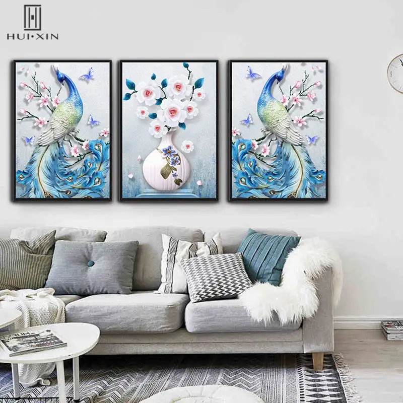 American Animal Peacock Wall Decorative Canvas Paintings Vase Of Flowers Different Direction Of Pecock Nod Art For Home Decor
American Animal Peacock Wall Decorative Canvas Paintings Vase Of Flowers Different Direction Of Pecock Nod Art For Home Decor