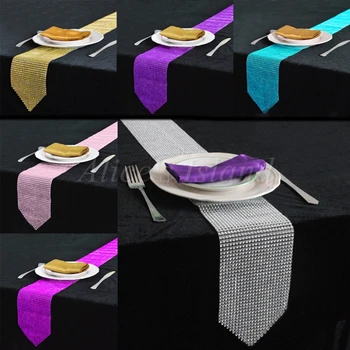 1 pcs 4.75"x108"(W x L) Bling Bling Wedding Table Runners Rhinestones Sparkling Diamond Crystal Table Runner
1 pcs 4.75"x108"(W x L) Bling Bling Wedding Table Runners Rhinestones Sparkling Diamond Crystal Table Runner