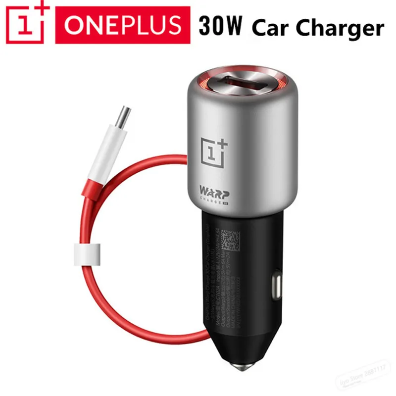 

Original OnePlus Warp Charge 30 Car Charger EU UK Input 12V 24V 4.5A Output 5V 6A Max For OnePlus 5 / 5T / 6 / 6T / 7/7pro