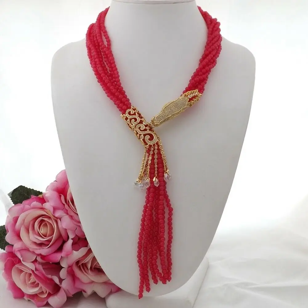 New style 7strands red round stone necklace micro inlay zircon dragon accessories long 56cm fashion jewelry
New style 7strands red round stone necklace micro inlay zircon dragon accessories long 56cm fashion jewelry
