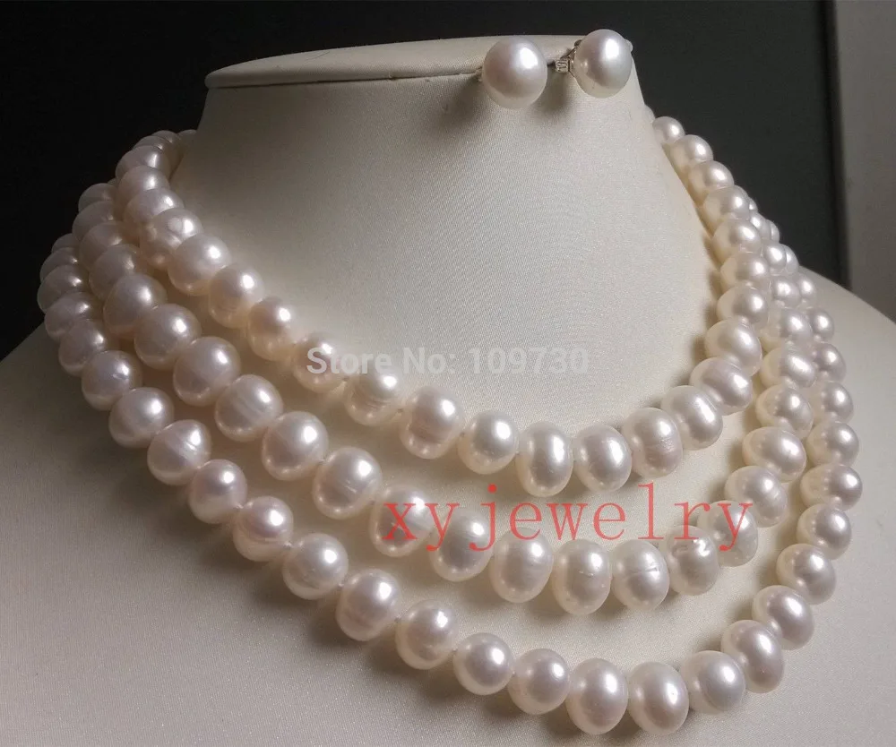 Jewelry 00794 nice genuine cultured 9-10mm white off round pearl necklace 48 " & earrings set (A0423)
Jewelry 00794 nice genuine cultured 9-10mm white off round pearl necklace 48 " & earrings set (A0423)