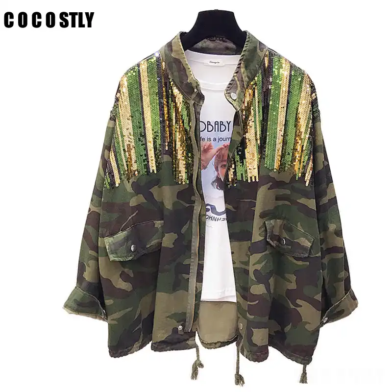 green camo denim jacket