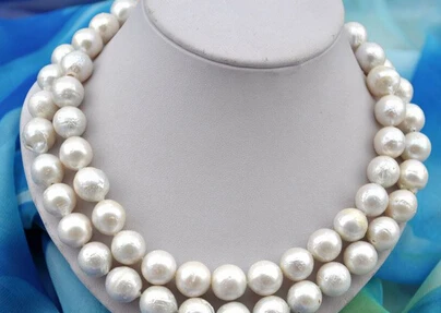 FREE SHIPPING>@@> N3765 Rare huge 2row 14mm round white reborn keshi pearl necklace
FREE SHIPPING>@@> N3765 Rare huge 2row 14mm round white reborn keshi pearl necklace
