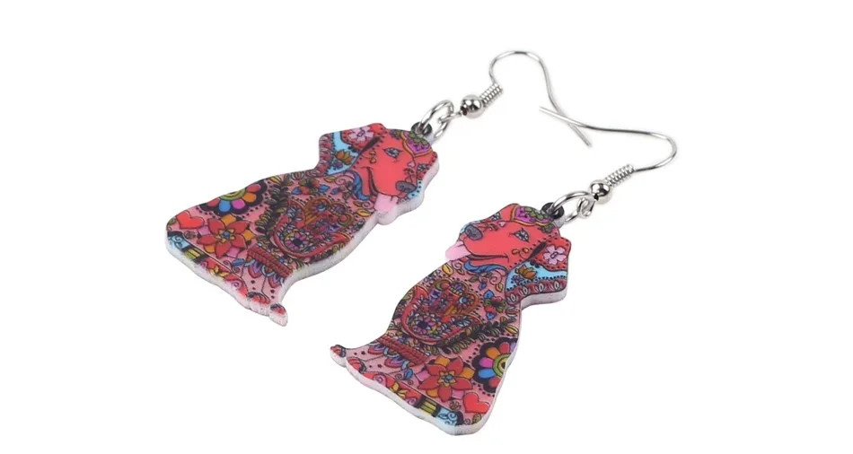 Bonsny Fashion Big Long Animal Acrylic Dangle Drop Labrador Dog Earrings 2016 News Style Fashion Jewelry For Girls Women 5
