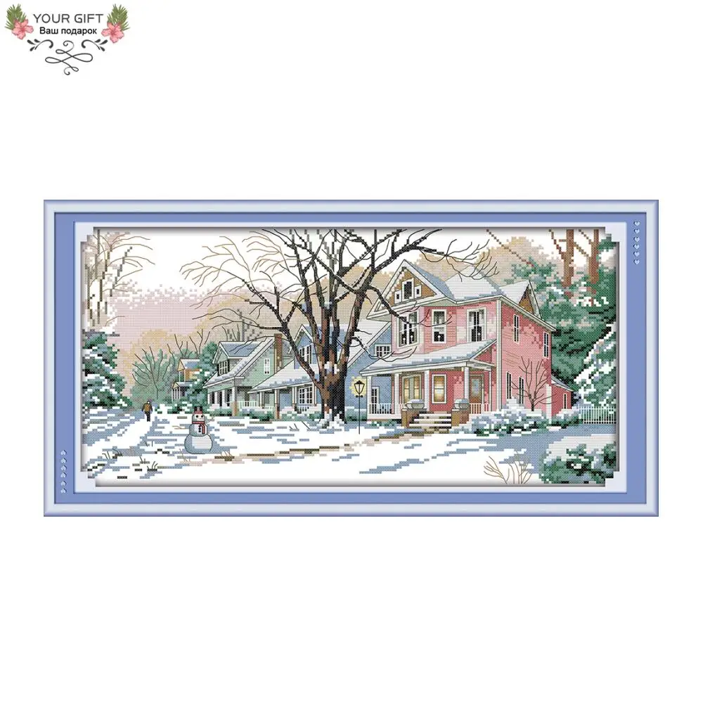 Joy Sunday F767 Free Shipping 14CT 11CT Counted and Stamped Home Decor Winter Street Needlepoints Embroidery Cross Stitch Kits
Joy Sunday F767 Free Shipping 14CT 11CT Counted and Stamped Home Decor Winter Street Needlepoints Embroidery Cross Stitch Kits
