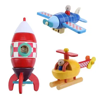 Magnetic Removal Disassembly Assembly Aircraft Rocket Helicopter Model Baby Wooden Toy Vehicles Kid Educational Toys Gift
Magnetic Removal Disassembly Assembly Aircraft Rocket Helicopter Model Baby Wooden Toy Vehicles Kid Educational Toys Gift