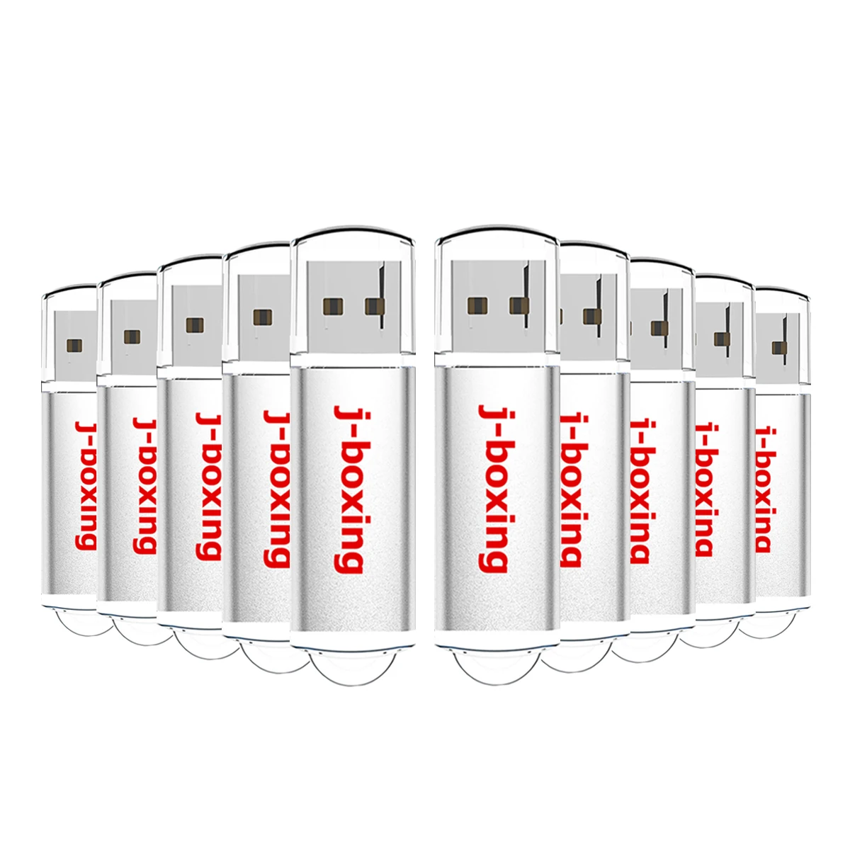 

J-boxing 10PCS 64MB USB Flash Drive Bulk 128MB 256MB 512MB Small Cacapity Thumb Drives Zip Drive Jumpdrive Memory Stick Silver