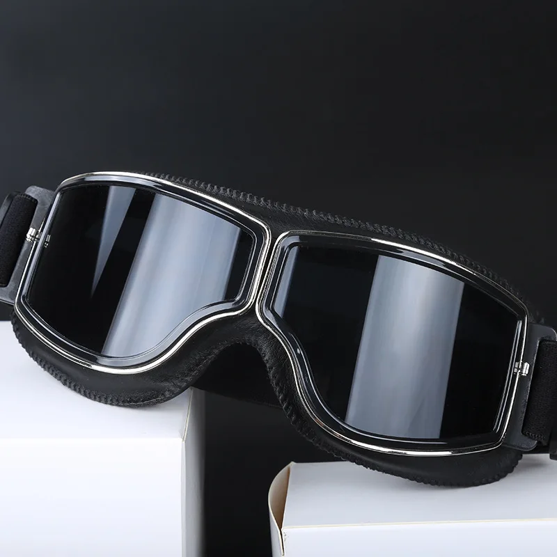 Latest Vintage Leather Motorcycle Goggles Collapsible Harley Goggles Vintage Motorcycle Glasses Jet Pilot 4 Color Sunglasses
Latest Vintage Leather Motorcycle Goggles Collapsible Harley Goggles Vintage Motorcycle Glasses Jet Pilot 4 Color Sunglasses