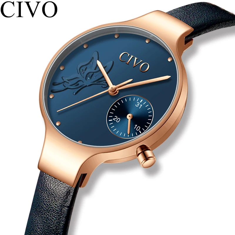 CIVO 2019 Women Fashion Quartz Watch Ladies Genuine Leather Strap Waterproof Wristwatches Gift For Wife Lovers Flower Clock
CIVO 2019 Women Fashion Quartz Watch Ladies Genuine Leather Strap Waterproof Wristwatches Gift For Wife Lovers Flower Clock