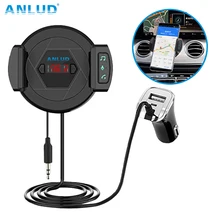 Anlud multi функции Bluetooth 4.1 fm-передатчик и автомобильное Зарядное устройство громкой связи MP3 аудио плеер с автомобильный держатель мобильного телефона