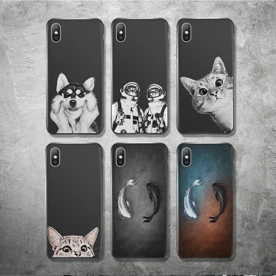 KJOEW The Case For iPhone XS Max XR X 10 7 8 6 6S Plus Black TPU Matte Phone Cases Cover Pets Cat Dog Fish Coque For iPhone XS
KJOEW The Case For iPhone XS Max XR X 10 7 8 6 6S Plus Black TPU Matte Phone Cases Cover Pets Cat Dog Fish Coque For iPhone XS