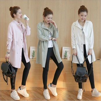 2019 autumn new Women Korean wild loose long-sleeved jacket collar long coat female
2019 autumn new Women Korean wild loose long-sleeved jacket collar long coat female