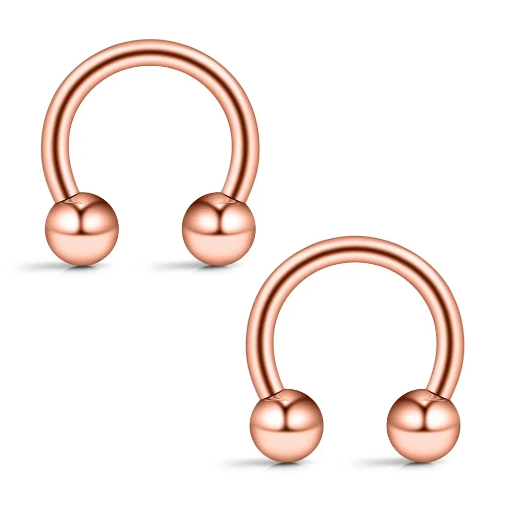 16G 14G Rose Gold CBR Horseshoe Circular Rings 316L Surgical Steel for Lip Eyebrow Tongue Nipple Helix Tragus Cartilage Septum
16G 14G Rose Gold CBR Horseshoe Circular Rings 316L Surgical Steel for Lip Eyebrow Tongue Nipple Helix Tragus Cartilage Septum