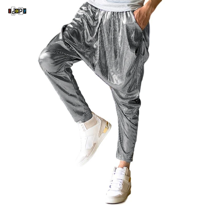 Idopy Men`s Shiny Harem Pants Sequins Party Stage Performance Drop Crotch Hip Hop Trousers For Singers
Idopy Men`s Shiny Harem Pants Sequins Party Stage Performance Drop Crotch Hip Hop Trousers For Singers