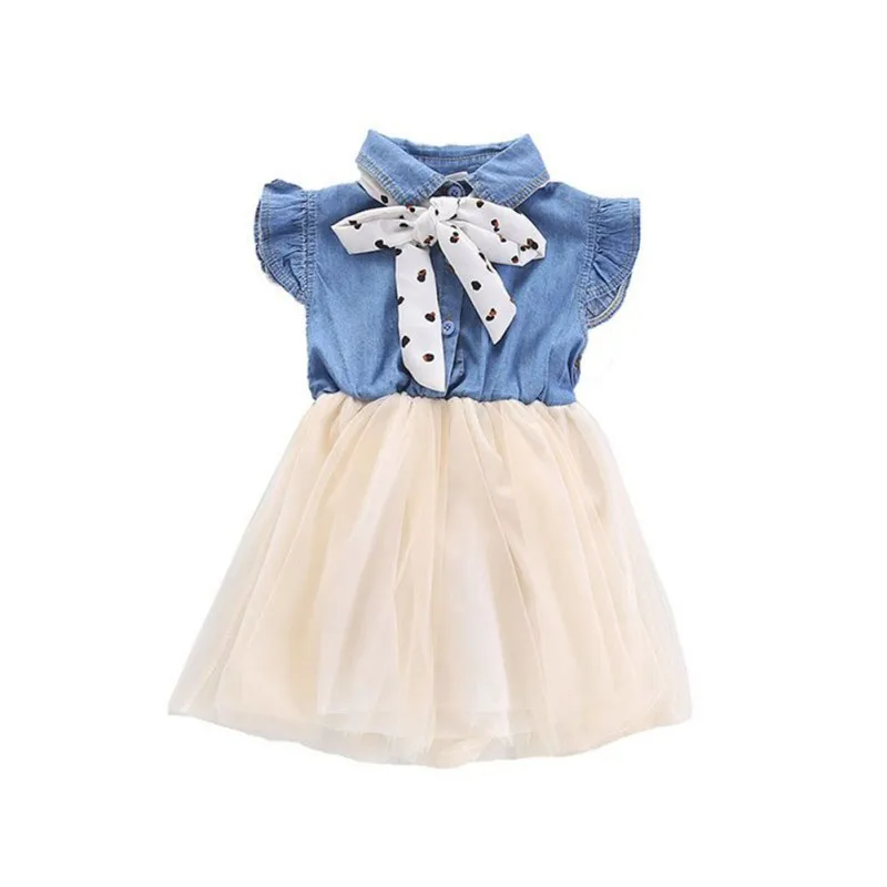 Summer Baby Girls Dress Denim Patchwork Design Flare Sleeve Dress Kids Clothes Cute Toddler Pageant Sundress
Summer Baby Girls Dress Denim Patchwork Design Flare Sleeve Dress Kids Clothes Cute Toddler Pageant Sundress