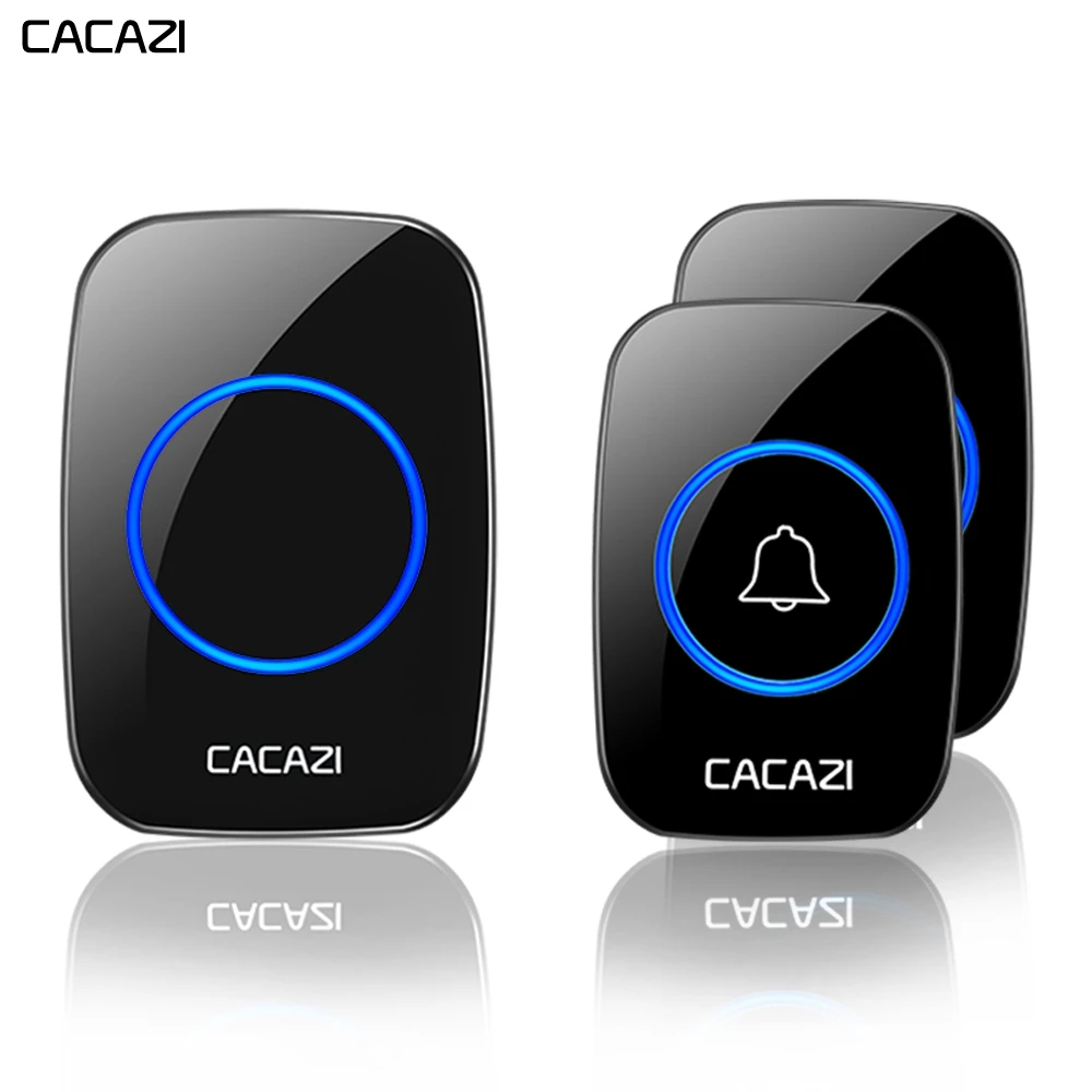 CACAZI Wireless Doorbell Waterproof led light 1 2 Battery Button 1 2 Receiver Smart Home Cordless door bell US EU Plug 60 chimes
CACAZI Wireless Doorbell Waterproof led light 1 2 Battery Button 1 2 Receiver Smart Home Cordless door bell US EU Plug 60 chimes