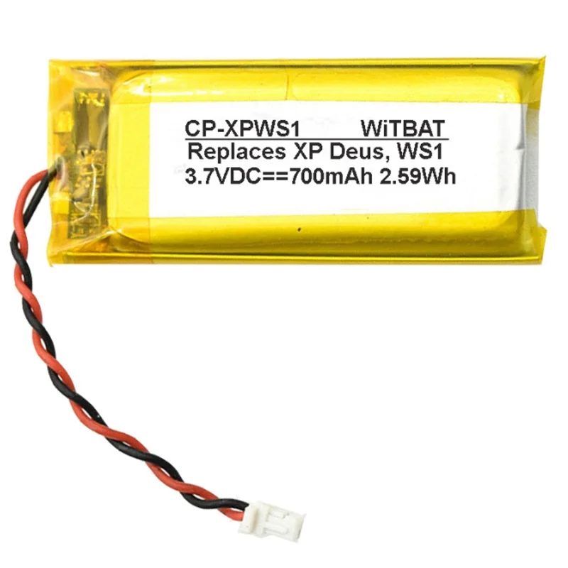 New Battery for XP Deus,WS1,WS2,WS3,WS4,WS5 Metal Detectors Li-Polymer Rechargeable Accumulator Replacement Pack 3.7V 700mAh
New Battery for XP Deus,WS1,WS2,WS3,WS4,WS5 Metal Detectors Li-Polymer Rechargeable Accumulator Replacement Pack 3.7V 700mAh