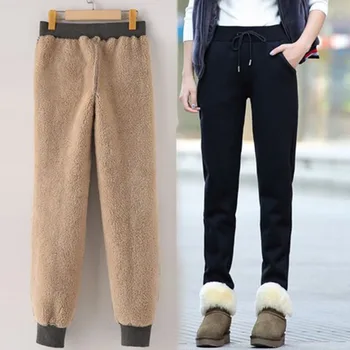 Lambswool Plus Velvet Thicken Long Pants Womens Korean Style Plus Size 3XL Loose Trousers Womens Warm Black Pants A417
Lambswool Plus Velvet Thicken Long Pants Womens Korean Style Plus Size 3XL Loose Trousers Womens Warm Black Pants A417