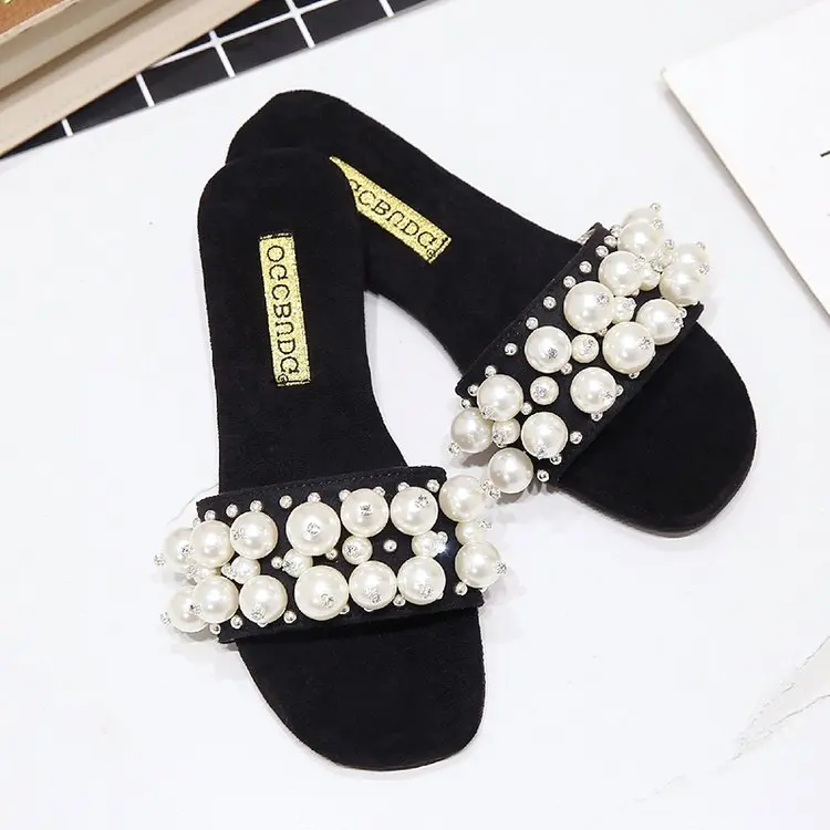 New Women Pearl Beach Shoes Flat Woman Sandals Summer 2019 Woman Shoes Lady Fashion Slippers Luxury Shoe Women Designers Slipper
New Women Pearl Beach Shoes Flat Woman Sandals Summer 2019 Woman Shoes Lady Fashion Slippers Luxury Shoe Women Designers Slipper