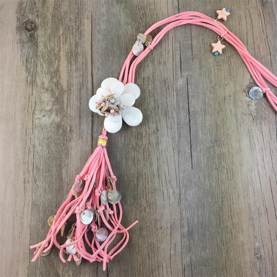 Shell Flower Long Necklace With Stone Bead Collar Necklace Handmade Faux Leather Fashion Jewelry Gift
Shell Flower Long Necklace With Stone Bead Collar Necklace Handmade Faux Leather Fashion Jewelry Gift
