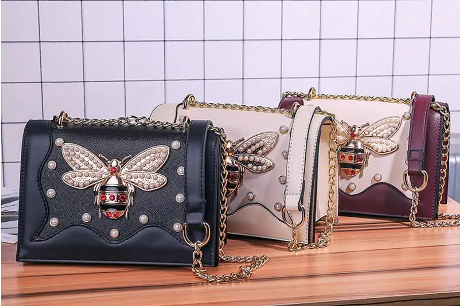 Hot New Luxury Brand Cross-body Bag Fashion Leather Girl Bee Chain Bags Handbags Lady Famous Brands Pearl Crossbody Shoulder
Hot New Luxury Brand Cross-body Bag Fashion Leather Girl Bee Chain Bags Handbags Lady Famous Brands Pearl Crossbody Shoulder