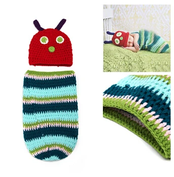 BH17 Free Shipping Striped Caterpillar Baby Crochet Hats and Cocoon Suit Sets Handmade Infant Photography Props Costume Outfits
BH17 Free Shipping Striped Caterpillar Baby Crochet Hats and Cocoon Suit Sets Handmade Infant Photography Props Costume Outfits