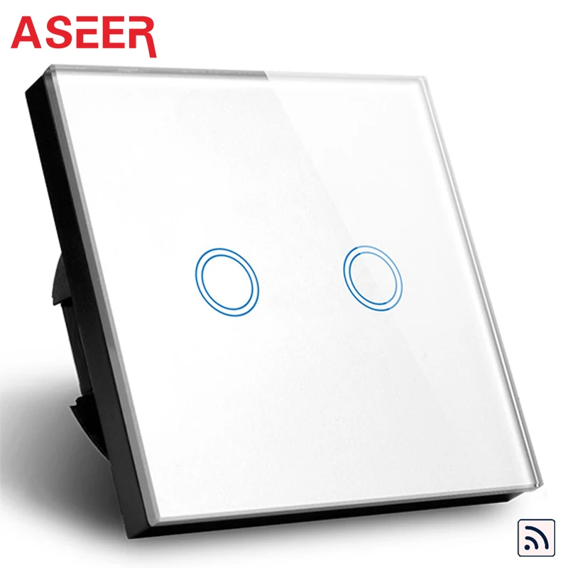 ASEER EU Standard Wall Switch,2 Gang 1 way Control LED Switch,Ivory White Glass Panel waterproof switch 1000W,110-240v no remote
ASEER EU Standard Wall Switch,2 Gang 1 way Control LED Switch,Ivory White Glass Panel waterproof switch 1000W,110-240v no remote