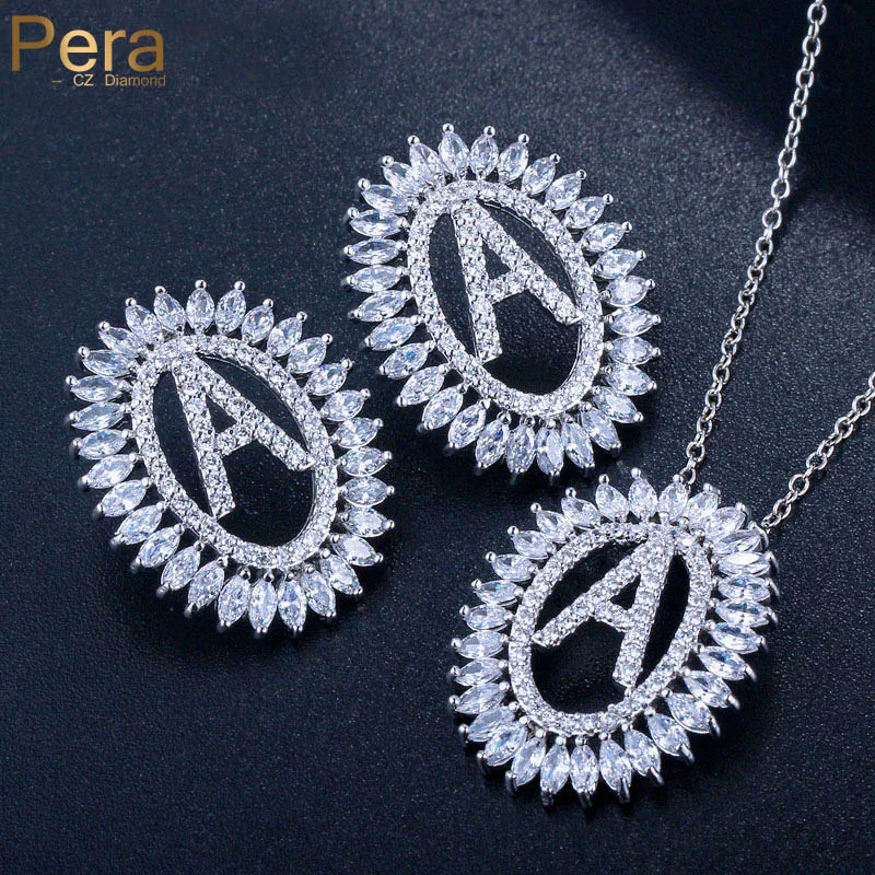 Pera Fashion Women Sterling Silver 925 Jewelry Big Initial Letter Cubic Zirconia Pendant Charm Necklace and Earrings Sets J149
Pera Fashion Women Sterling Silver 925 Jewelry Big Initial Letter Cubic Zirconia Pendant Charm Necklace and Earrings Sets J149